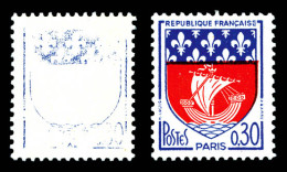 N°1354Bc, 30c Paris, Couleur Bleu Partielle Et Rouge Absente. TTB (signé Calves/certificat)  Qualité: **   - Nuevos