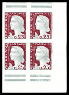 N°1263, 0,25 Decaris, 2 Paires De Carnet Non Dentelées Accidentel. SUPERBE. R.R. (signé Calves/certificat)  Qualité: **  - Neufs