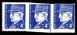 N°522, 4f Pétain, Dentelé Sur 3 Cotés Tenant à Dentelé Sur 1 Coté Tenant à Normal En Bde De 3 Ex. SUP (certificat)  Qual - Unused Stamps