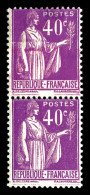 N°281b, 40c Paix, Impression Sur Raccord En Paire. TB  Qualité: *  Cote: 160 Euros - Unused Stamps