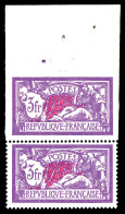 N°240b, 3f Merson, Non Dentelé Tenant à Dentelé, Haut De Feuille. SUP. R. (signé Brun/certificat)  Qualité: **  Cote: 17 - Unused Stamps