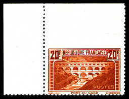 N°262Ba, Pont Du Gard, 20f Chaudron Dentelé 11 Sur 3 Cotés, Coin De Feuille. Plus Bel Exemplaire Connu. Tirage 5. SUPERB - Ongebruikt