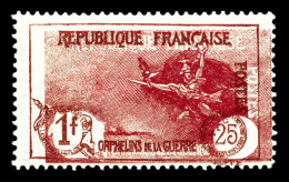 N°231a, 1f +25 Orphelins, Centre Très Déplacé. SUPERBE. R.R. (certificat)  Qualité: **  Cote: 1500 Euros - Unused Stamps