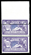 N°144, 60c Merson, Piquage Décalé Tenant à Normal En Paire Bdf. SUP (signé Calves/certificat)  Qualité: **   - Unused Stamps