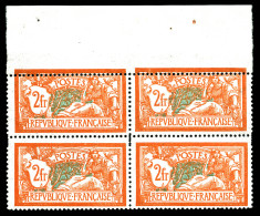 N°145, 2f Merson, Piquage Déplacé Sur Paire Tenant à 2 Exemplaires Avec Amorce De Double Piquage, Formant Un Bd4 Bdf, Qu - Unused Stamps