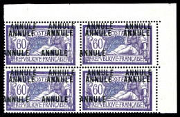 N°144, Merson 60c: 2 Paires Surcharges 'ANNULE' Triplées Tenant à 2 Paires Surcharge Doublées + 1x 'ANNULE', SUP. R.R. ( - Ongebruikt