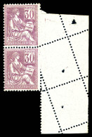 N°115, 30c Violet: Piquage Oblique Par Pliage Sur Paire Bord De Feuille. SUP (certificat)  Qualité: **   - Unused Stamps