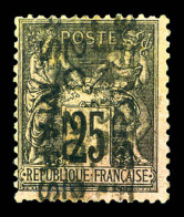 N°7, 25c Noir Sur Rose Surchargé 4 Lignes Du 20 Mars. SUP. R.R.R (signé Thiaude/Calves/certificats)  Qualité: (*)   - 1893-1947
