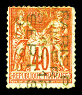 N°21, 40c Rouge-orange Sur Paille Surchargé 5 Lignes Du 16 Septembre 1893. SUPERBE. R.R.R (certificats)  Qualité: (*)   - 1893-1947