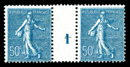 N°161, 50c Bleu En Paire Millésime '1', TB  Qualité: **  Cote: 250 Euros - Millésime