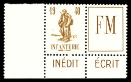 N°10A, Non émis: Infanterie, Couleur Brun Jaune Au Lieu De Brun Cdf. TTB (certificat)  Qualité: **   - Francobolli Di Guerra