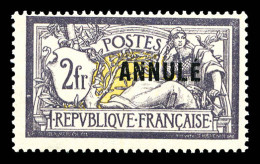 N°122-CI 1, Merson, 2F Violet Et Jaune Surchargé, RARE Et SUP (certificat)  Qualité: **  Cote: 3800 Euros - Cours D'Instruction