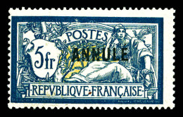 N°123-CI 1, 5F Bleu Et Chamois Surchargé 'ANNULÉ', Très Frais, R.R. (signé Brun/certificat)  Qualité: **  Cote: 1800 Eur - Cours D'Instruction