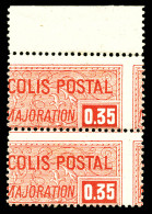 N°25, 35c Rouge Majoration, Piquage à Cheval En Paire Bdf. TTB  Qualité: **   - Mint/Hinged