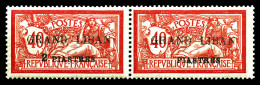 N°10b, 2 Pi Sur 40c Rouge Et Bleu: Sans Le Chiffre 2 Tenant à Normal *. TTB  Qualité: **  Cote: 248 Euros - Unused Stamps