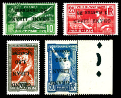 N°18a/21a, Série JO De Paris De 1924: Les 4 Valeurs Surcharges Renversées. SUP (signés Scheller/certificat)  Qualité: *  - Unused Stamps