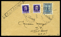 Poste N°18 X 2ex Et 19, 0.50 Sur 50c Violet Et 1f Sur 25c Bleu Et Outremer Obl Du 14 Juin 1943 Sur Lettre Avec Griffe 'P - Covers & Documents