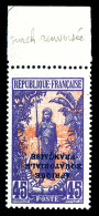 N°83a, 45c Violet Et Rouge, Surcharge Renversée, Bdf. TTB (certificat)  Qualité: *  Cote: 275 Euros - Unused Stamps