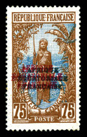 N°85b, 75c Bistre Et Bleu: Quadruple Surcharge N+R (gomme Coloniale). TTB (signé Scheller/certificat)  Qualité: *  Cote: - Unused Stamps