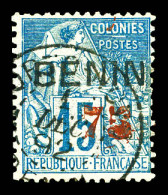 N°16, 75 Sur 15c Bleu, SUP. R. (signé Brun/certificat)  Qualité: Oblitéré  Cote: 1250 Euros - Used Stamps