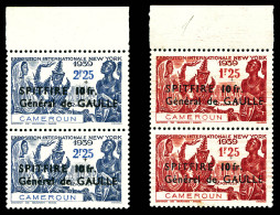 N°245a/246a, Paire Surchargée: 'A' De GENERAL' Renversé Tenant à Normaux, Les 2 Paires TTB (signées Isaac/certificat)  Q - Unused Stamps