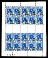 N°166-C1, 50c Sur 65c Rue De La Casbah, Bloc De 20 Timbres Numéroté Provenant De Feuilles De Carnets Non Confectionnés.  - Neufs