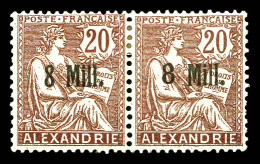 N°41aa, 8m Sur 20c Brun-rouge: Type I Et Type II Se Tenant. TTB  Qualité: *  Cote: 300 Euros - Unused Stamps