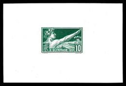 N°183, JO De Paris 1924, 10c Athlète, épreuve En Vert Sur Feuillet. TB (certificat)  Qualité: (*)   - Epreuves D'artistes