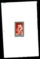 N°185, JO Paris 1924, 30c Milon De Crotone, épreuve Dans La Couleur (noir Et Rouge). SUP. R.R. (signé Brun/certificat)   - Epreuves D'artistes