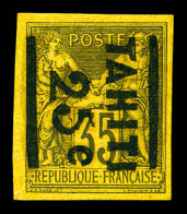 N°3c, 25c Sur 35c Violet-noir Sur Jaune, Surcharge De Haut En Bas, Quatre Marges équilibrées, Quasi **. SUPERBE. R.R. (s - Nuovi