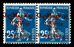 N°37c, 2 Pi Sur 25c Bleu: Double Surcharge En Paire, Quasi **. TTB  Qualité: *  Cote: 180 Euros - Unused Stamps
