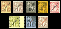 Surcharges Renversées; N°18A, 20A, 22A, 27A, 29A, 30A, 31A Et 34A. TTB. R. (certificat)  Qualité: *  Cote: 2190 Euros - Unused Stamps