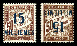 Taxe N°8/8A, 15m Sur 50c Lilas: Surcharge Renversée Et Normale. TB  Qualité: **  Cote: 435 Euros - Unused Stamps