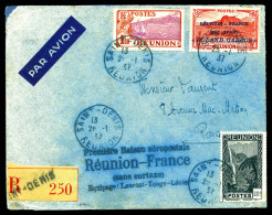 N°1, 50c Rouge Surchargé 'Rolland Garros' (+N116 Et 130) + Griffe '1ère Liaison Aèropostale' Sur Lettre Recommandée De S - Airmail