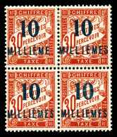 Taxe N°7d/f, 10 M Sur 30c: 'MILLIEMES' Sans 'S' Tenant à Sans Accent Grave Sur Le 1er 'E' De 'MILLIEMES' Tenant à Normau - Unused Stamps