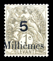 N°61B, 5m Sur 1c Gris-clair: Erreur Sur TP N°9 Du Levant. SUP (certificat)  Qualité: **  Cote: 525 Euros - Unused Stamps