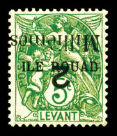 N°36Aa, NON EMIS, 2m Sur 5c Vert-bleu Surcharge Renversée Sur Timbre De L'île De Rouad, Fraîcheur Postale. SUP. R. (sign - Nuovi