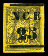 N°4, 25 S 35c Violet-noir Sur Jaune, SUP (signé Brun/certificat)  Qualité: *  Cote: 400 Euros - Unused Stamps