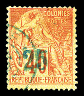 N°6, 25 Sur 40c Rouge-orange Surcharge Bleu-pâle. TB (signé Brun/Gilbert/Roumet)  Qualité: Oblitéré  Cote: 1700 Euros - Used Stamps