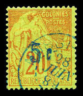 N°3B, 5c Sur 20c, 3ème Tirage: Surcharge Indigo, Obl Càd Du 28.06.89. SUP. R. (signé Brun/certificat)  Qualité: Oblitéré - Used Stamps