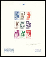 Non Emis, épreuve Collective Sur Feuillet 234x185mm Présentant 9 Exemplaires, Daté De 1946 Et Signée. SUP. R. (certifica - Unused Stamps