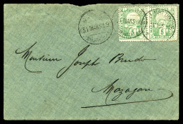 N°51A, 5c Vert En Paire Sur Lettre Du 31 Mars 1899. TTB (certificat)  Qualité: Oblitéré   - Poste Locali