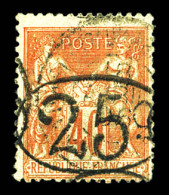 N°27, 25c Sur 40c Rouge-orange Oblitéré Càd 26 Mars 1896. TB (signé Calves/Robineau/certificat)  Qualité: Oblitéré  Cote - Used Stamps