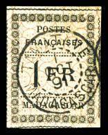 N°12, 1f Noir Sur Jaune. TTB (signé Brun)  Qualité: Oblitéré  Cote: 440 Euros - Used Stamps