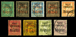 N°14/22, Série De 1895, Les 9 Valeurs TB (signés Brun/certificat)  Qualité: Oblitéré  Cote: 590 Euros - Usados