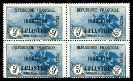 N°95, 4 Pi Sur 5f +5f Orphelins En Bloc De Quatre. TB (signé Brun/certificat)  Qualité: **  Cote: 2300 Euros - Unused Stamps