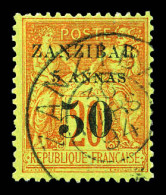 N°15b, 5a Et 50 Sur 20c Brique Sur Vert Type III. TTB (certificat)  Qualité: Oblitéré  Cote: 550 Euros - Used Stamps