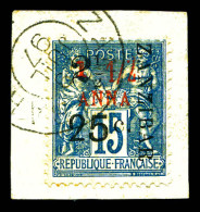 N°34d, 2 1/2 Et 25c Sur 1 1/2 A. TYPE IV Sur Son Support, SUP (signé Brun/certificat)  Qualité: Oblitéré  Cote: 1300 Eur - Used Stamps