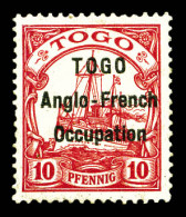 N°34, 10 Pf Rouge, Surcharge Type I. TTB (signé Calves/certificat)  Qualité: *  Cote: 460 Euros - Unused Stamps