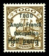 N°31b, 1/2p Sur 3 Pf: Petit O Dans TOGO. SUP. R. (certificat)  Qualité: **  Cote: 2700 Euros - Unused Stamps